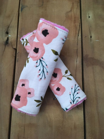 Car Seat Strap Covers Seat Belt Covers, Pink Car Accessories, Toddlers - The Creative Raccoon