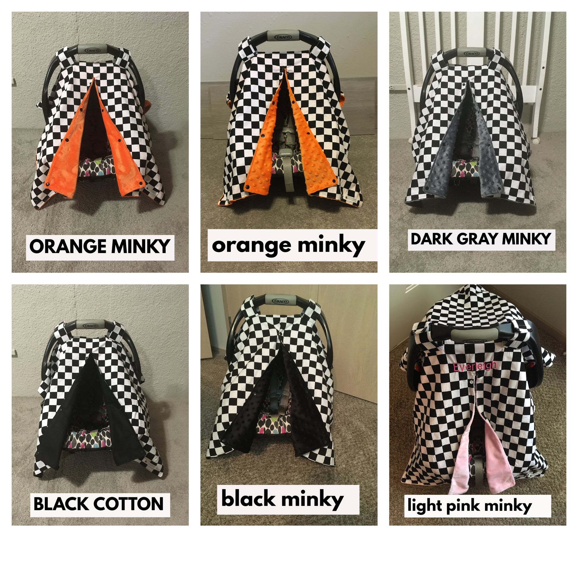 racing car seat canopy different colors and options