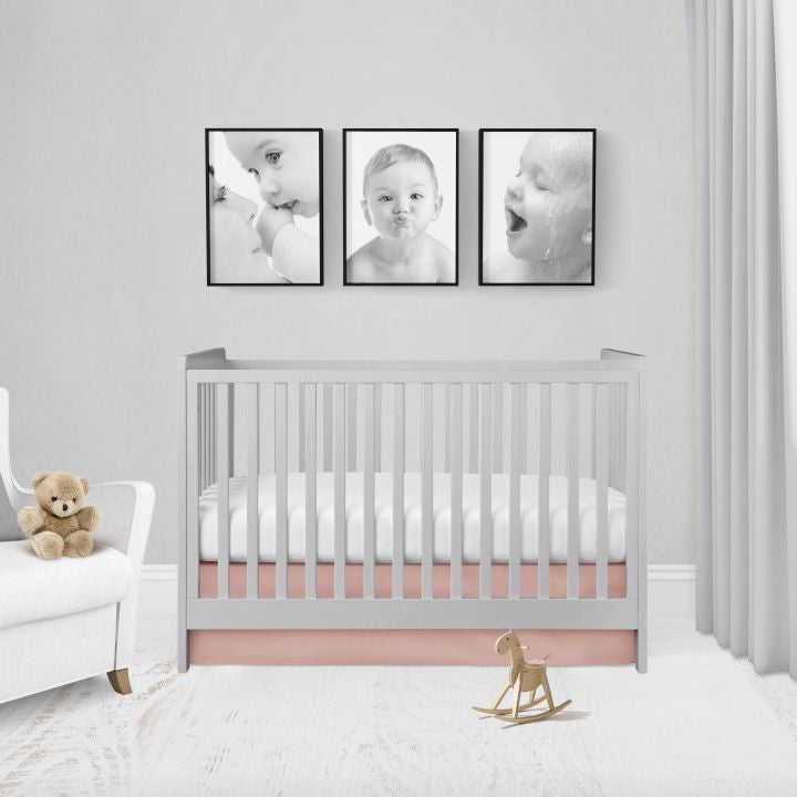 Coral Crib Bedding for Girls, Nursery Bedding Pink, Crib Rail Cover - The Creative Raccoon