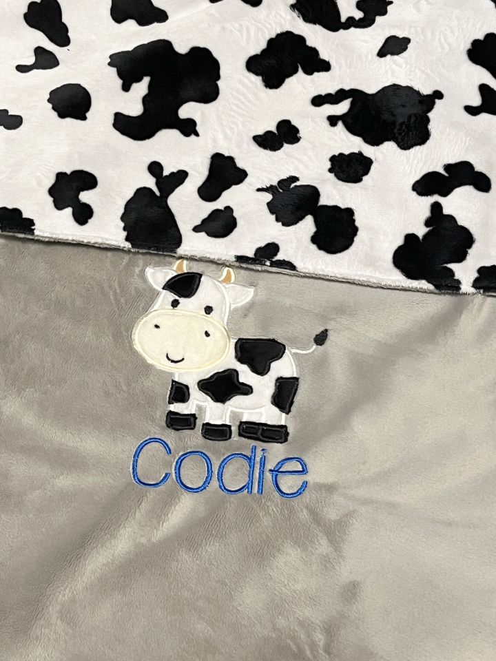 Cow Crib Bedding 5 - Piece Set with Cow Minky Blanket - The Creative Raccoon