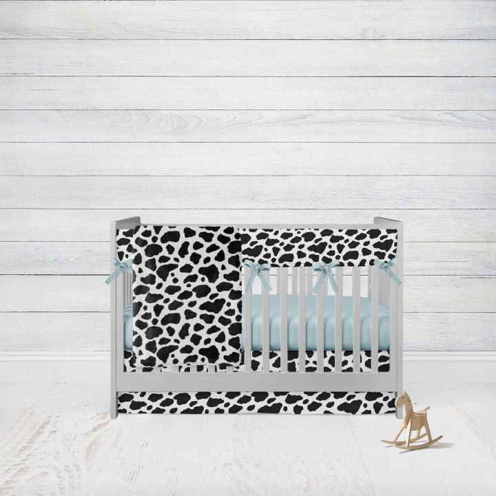 Cow Crib Bedding Set, Cow Print Minky Blanket - The Creative Raccoon
