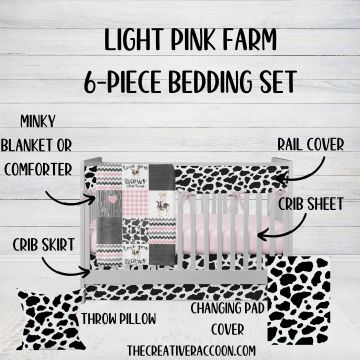 Cow Print Crib Bedding Set, 6 - Piece Set - The Creative Raccoon