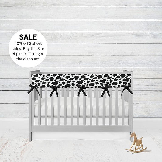 Cow Print Crib Rail Cover Set, Farm Nursery Bedding - The Creative Raccoon