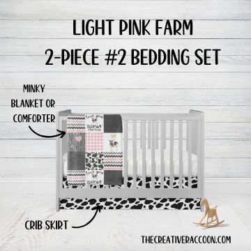 Cow Print Mini Crib Bedding 2 - Piece Set #2 - The Creative Raccoon