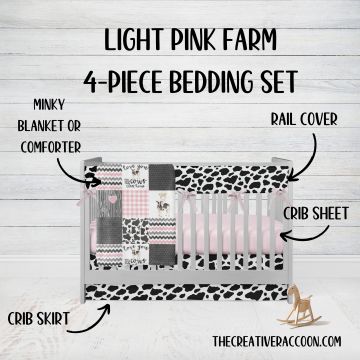Cow Print Mini Crib Bedding Set, 4 - Piece Set - The Creative Raccoon