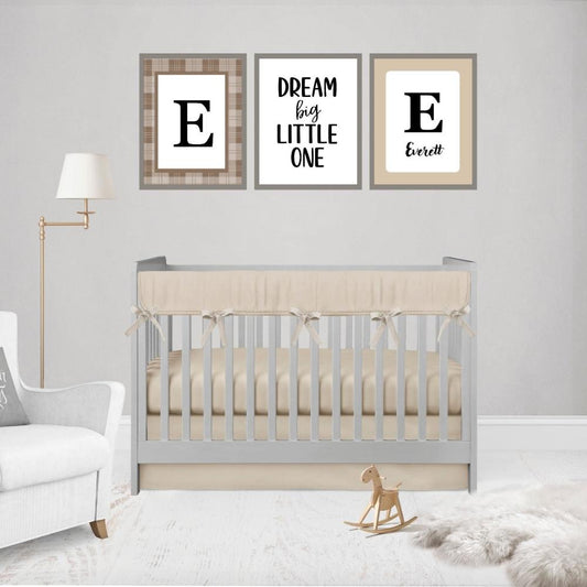 Crib Bedding Set Beige Nursery - The Creative Raccoon