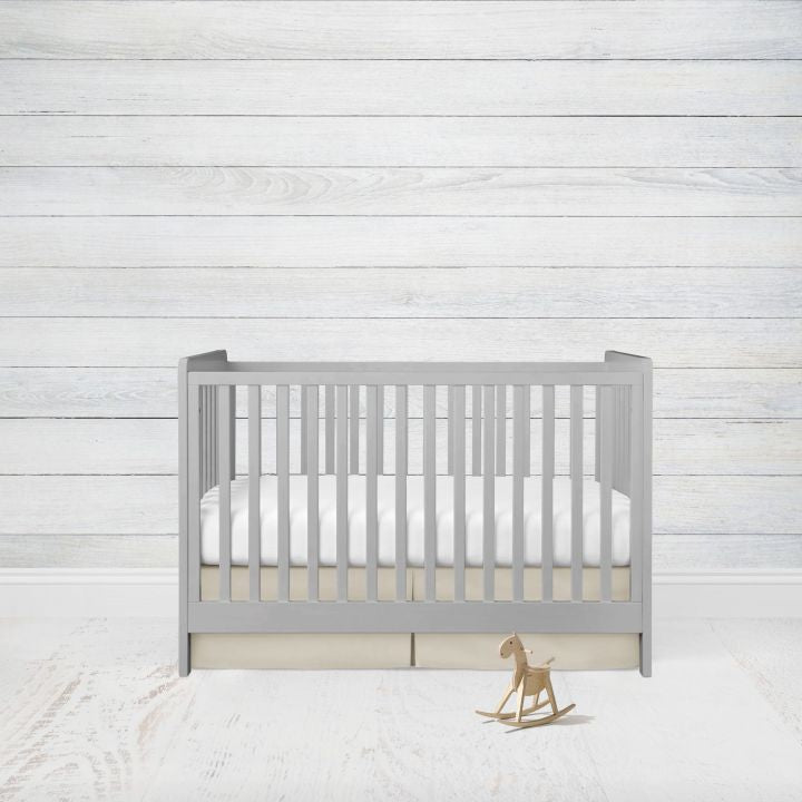 Crib Bedding, Beige Nursery, Crib Rail Cover, Neutral Crib Bedding Set - The Creative Raccoon