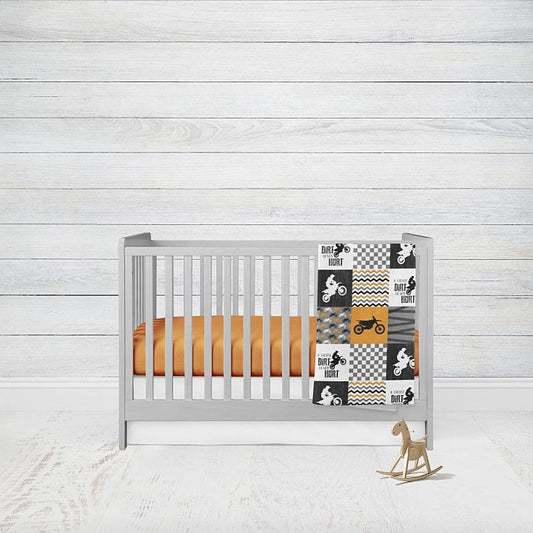 Crib Bedding, Crib Comforter, 2 - Piece Set, Dirt Bike Nursery Theme Boy - The Creative Raccoon