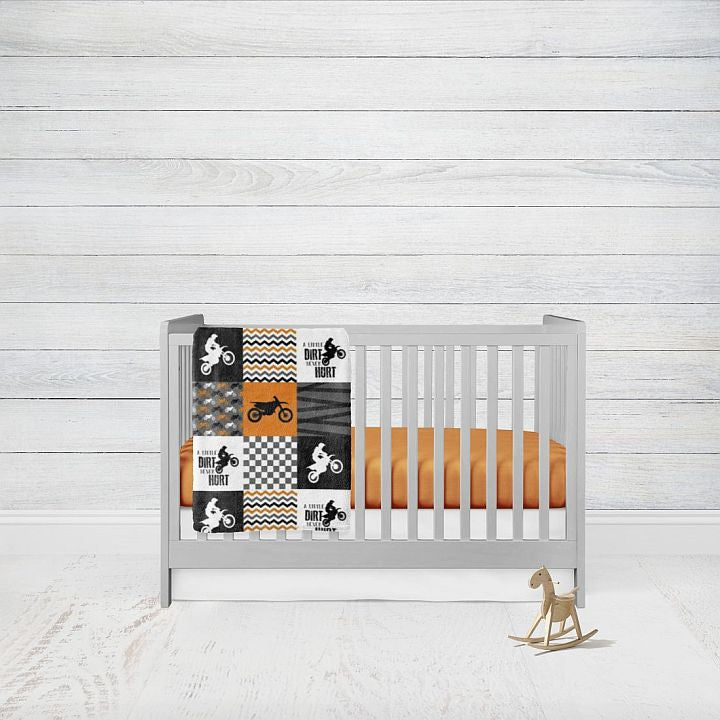 Crib Bedding, Personalized Baby Blanket, 2 - Piece Set, Orange Nursery - The Creative Raccoon