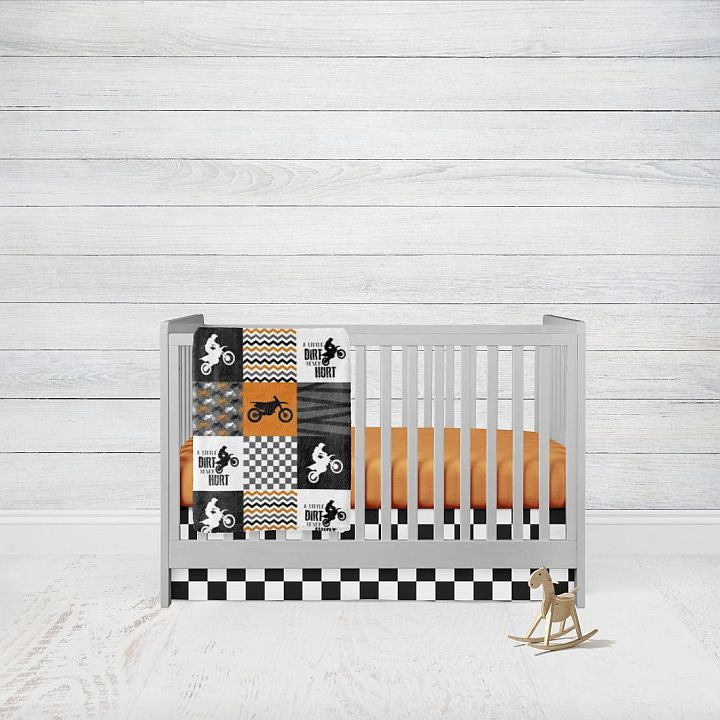 Crib Bedding, Personalized Baby Blanket, 3 - Piece Set, Orange Nursery - The Creative Raccoon