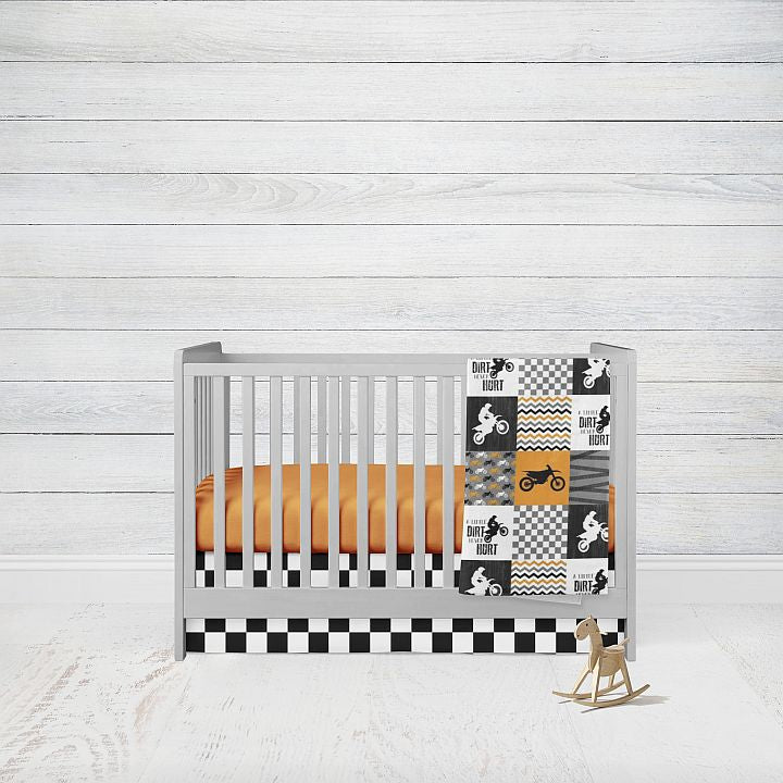 Crib Bedding, Personalized Baby Blanket, 3 - Piece Set, Orange Nursery - The Creative Raccoon