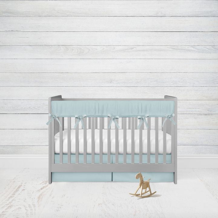 Crib Bedding Sets, Crib Rail Teething Guard, Crib Skirt, Aqua Nursery - The Creative Raccoon