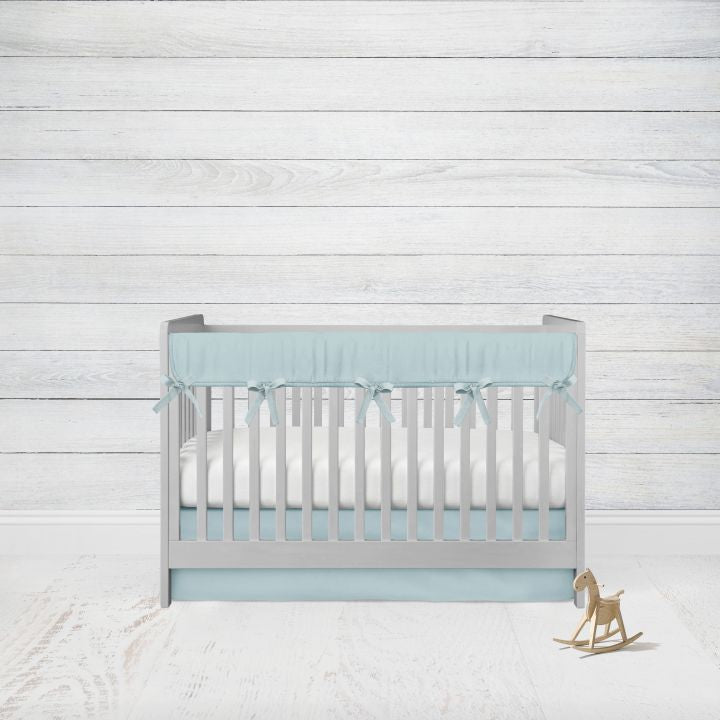 Crib Bedding Sets, Crib Rail Teething Guard, Crib Skirt, Aqua Nursery - The Creative Raccoon