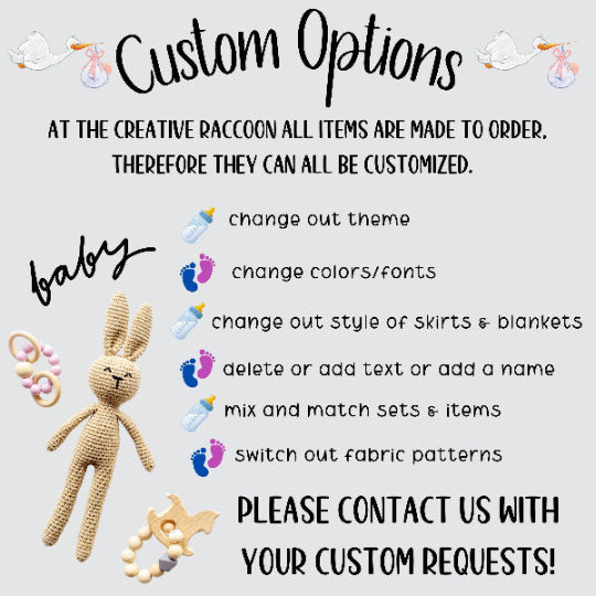 custom crib sets available - the creative raccoon 