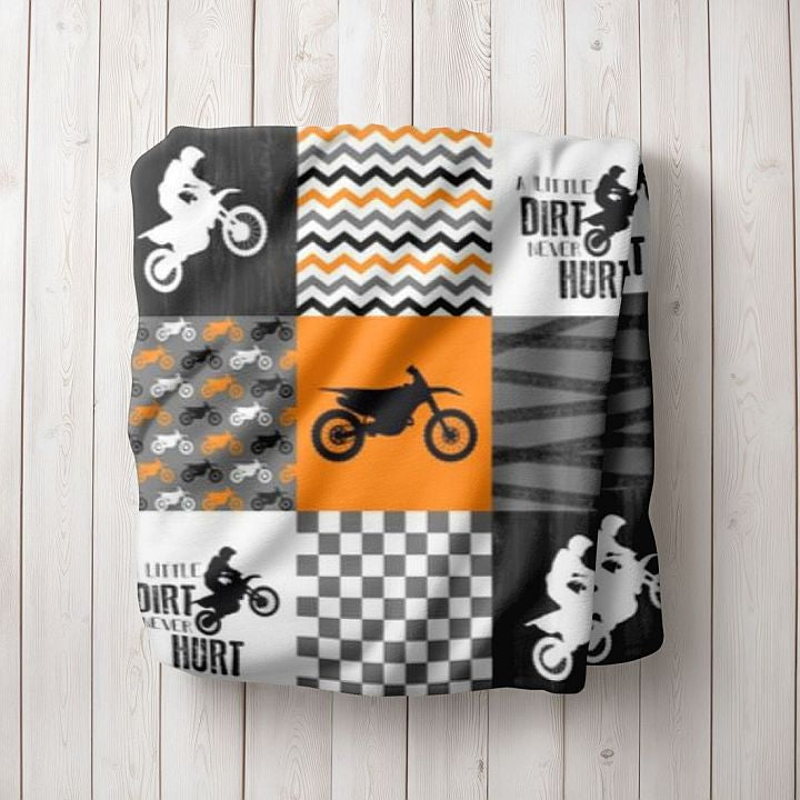 Dirt Bike Baby Blanket, Motocross Baby Blanket - The Creative Raccoon