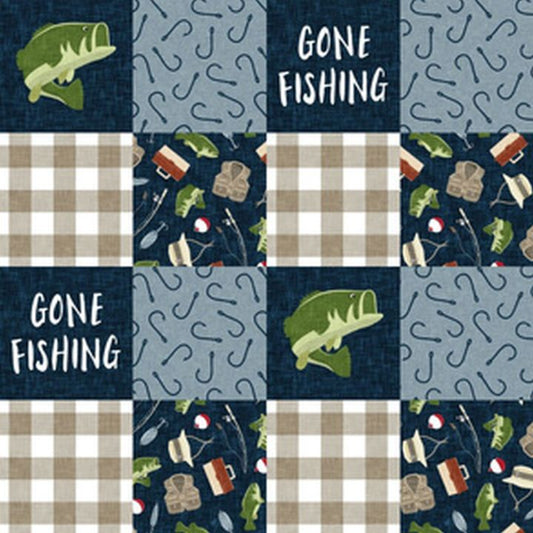 Fishing Baby Blanket, Gone Fishing Nursery Bedding - The Creative Raccoon
