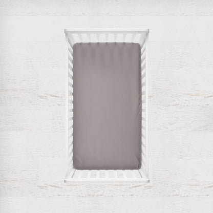 Gray Mini Crib Sheets, Gray Changing Pad Cover - The Creative Raccoon