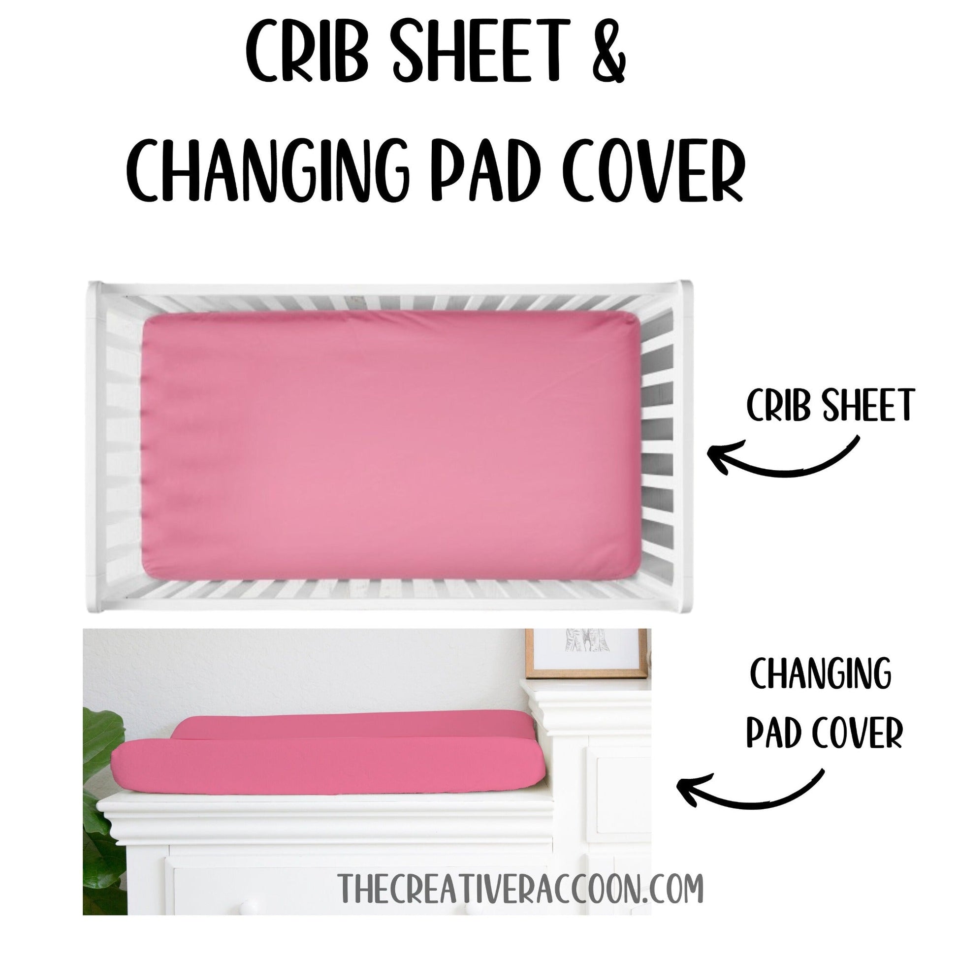 Hot Pink Mini Crib Bedding - The Creative Raccoon