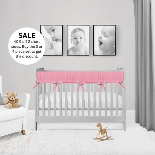 Hot Pink Mini Crib Rail Cover Set - The Creative Raccoon
