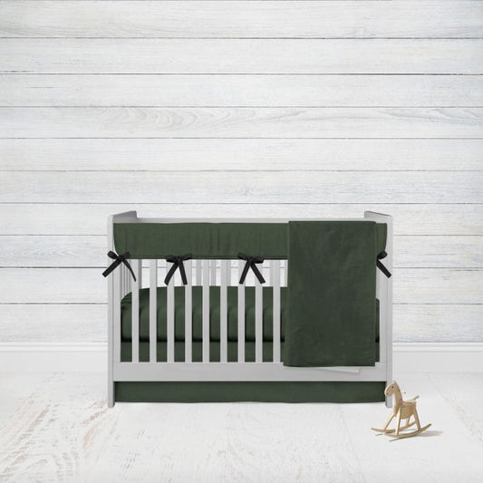 Hunter Green Crib Bedding 4 - Piece Set - The Creative Raccoon