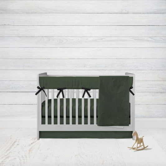 Hunter Green Dark Green Crib Bedding Set, Hunter Green Baby Blanket - The Creative Raccoon