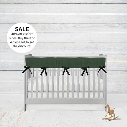 Hunter Green Mini Crib Rail Cover for Teething - The Creative Raccoon