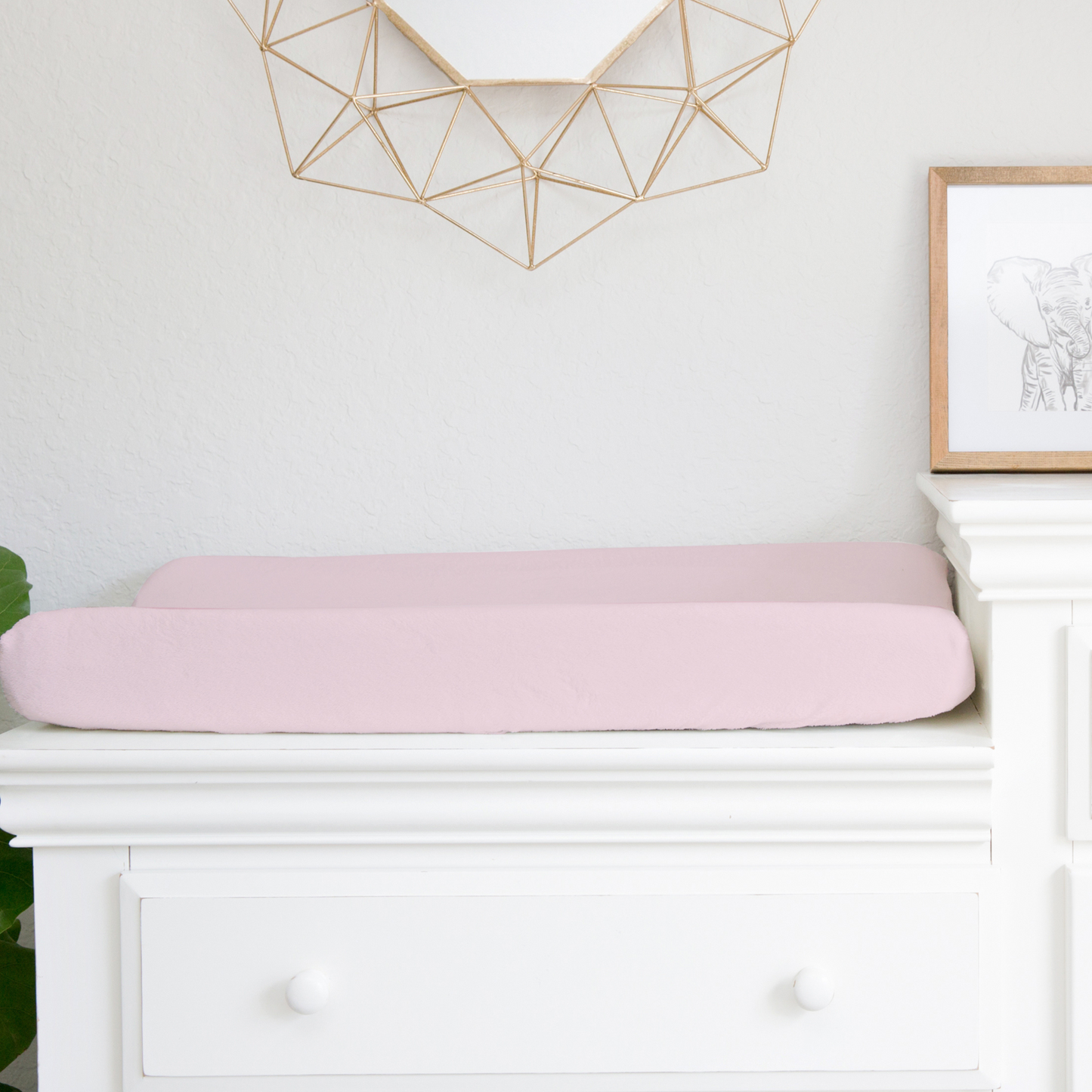 light pink changing pad cover