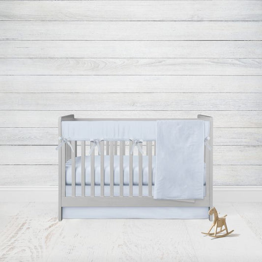 Light Blue Crib Bedding Set, 4 - Piece Set - The Creative Raccoon