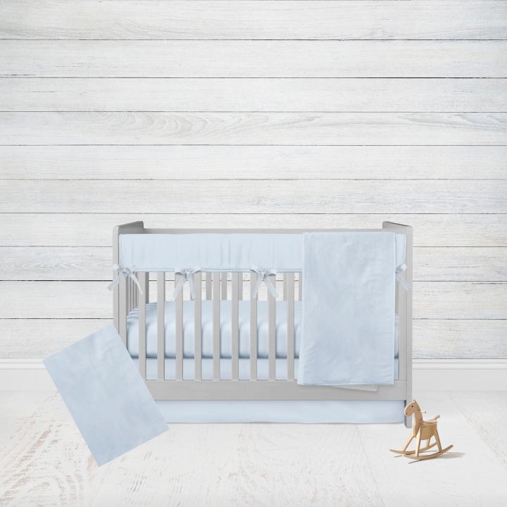 Light Blue Crib Bedding Set, 5 - Piece Set - The Creative Raccoon