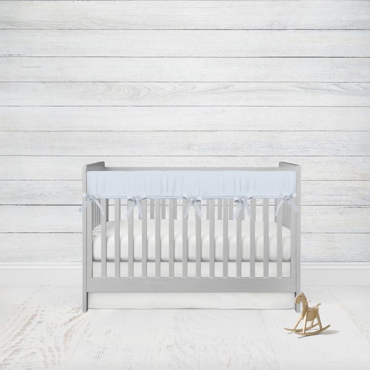 Light Blue Crib Rail Cover for Teething, Boy Nursery Bedding - The Creative Raccoon