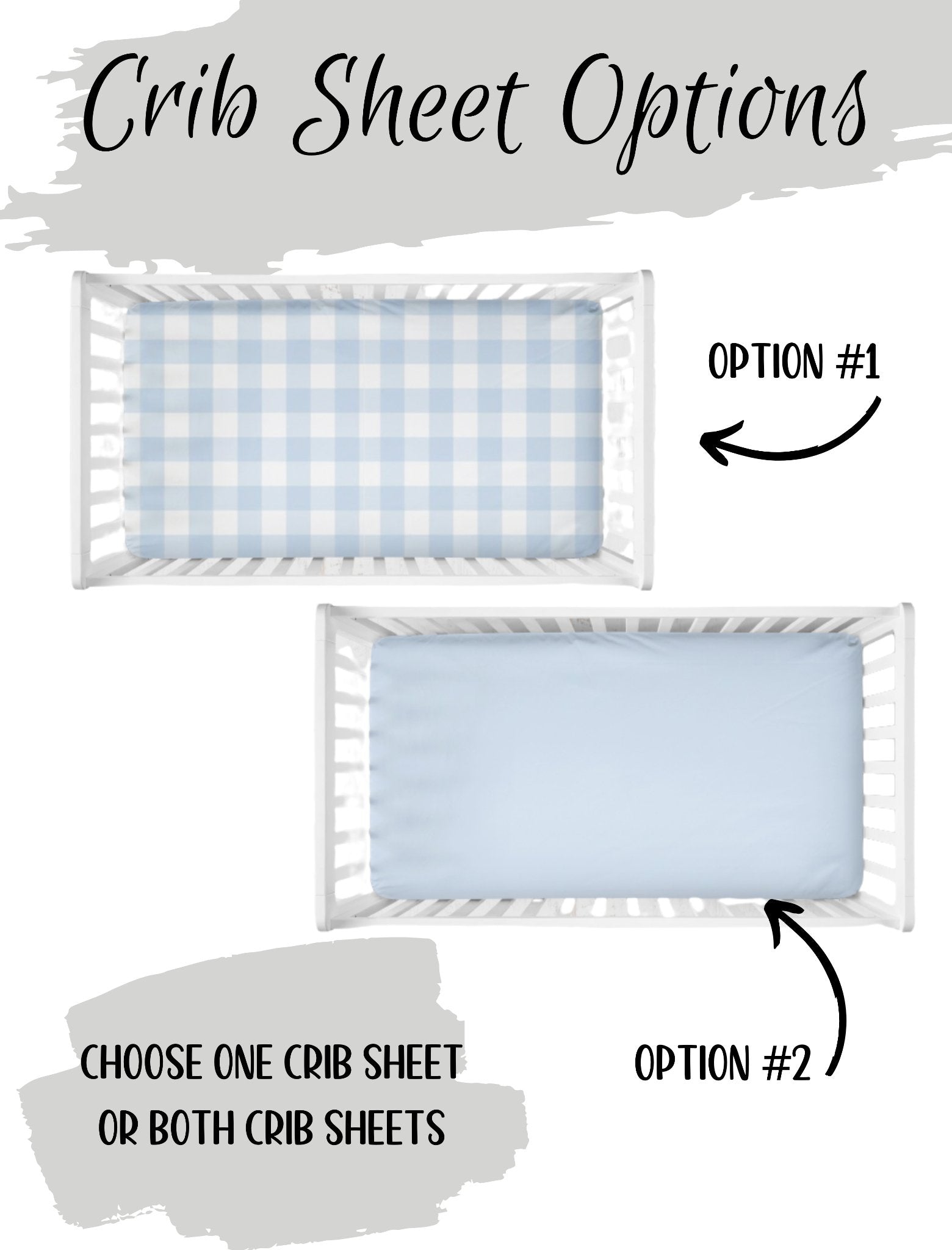 Light Blue Gingham Crib Bedding 6 - Piece Set, Boy Nursery Bedding - The Creative Raccoon