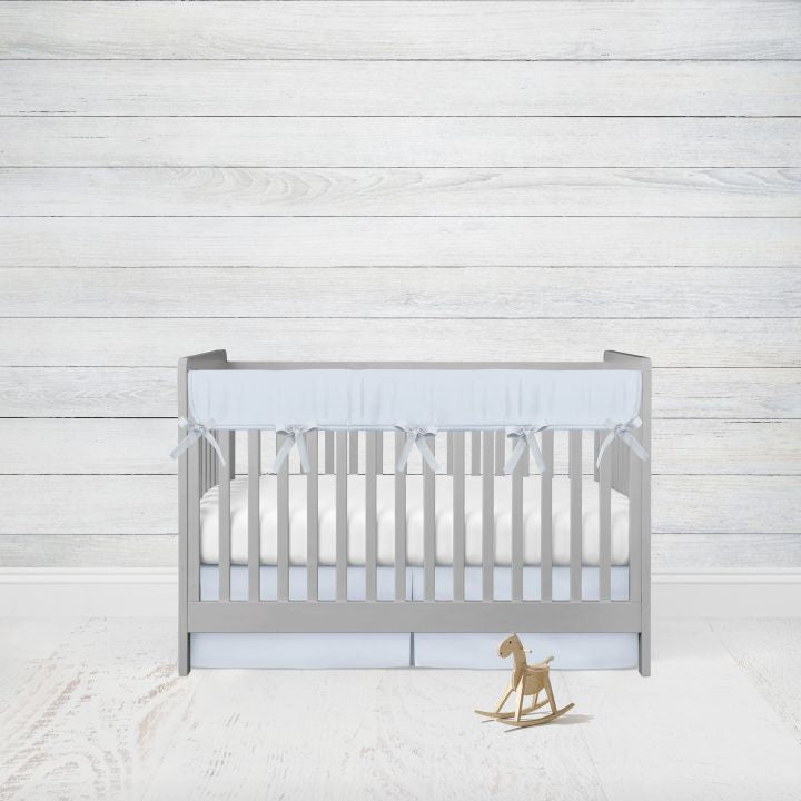 Light Blue Mini Crib Bedding - The Creative Raccoon