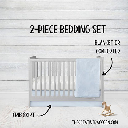 Light Blue Nursery Bedding Set, 2 - Piece Set - The Creative Raccoon