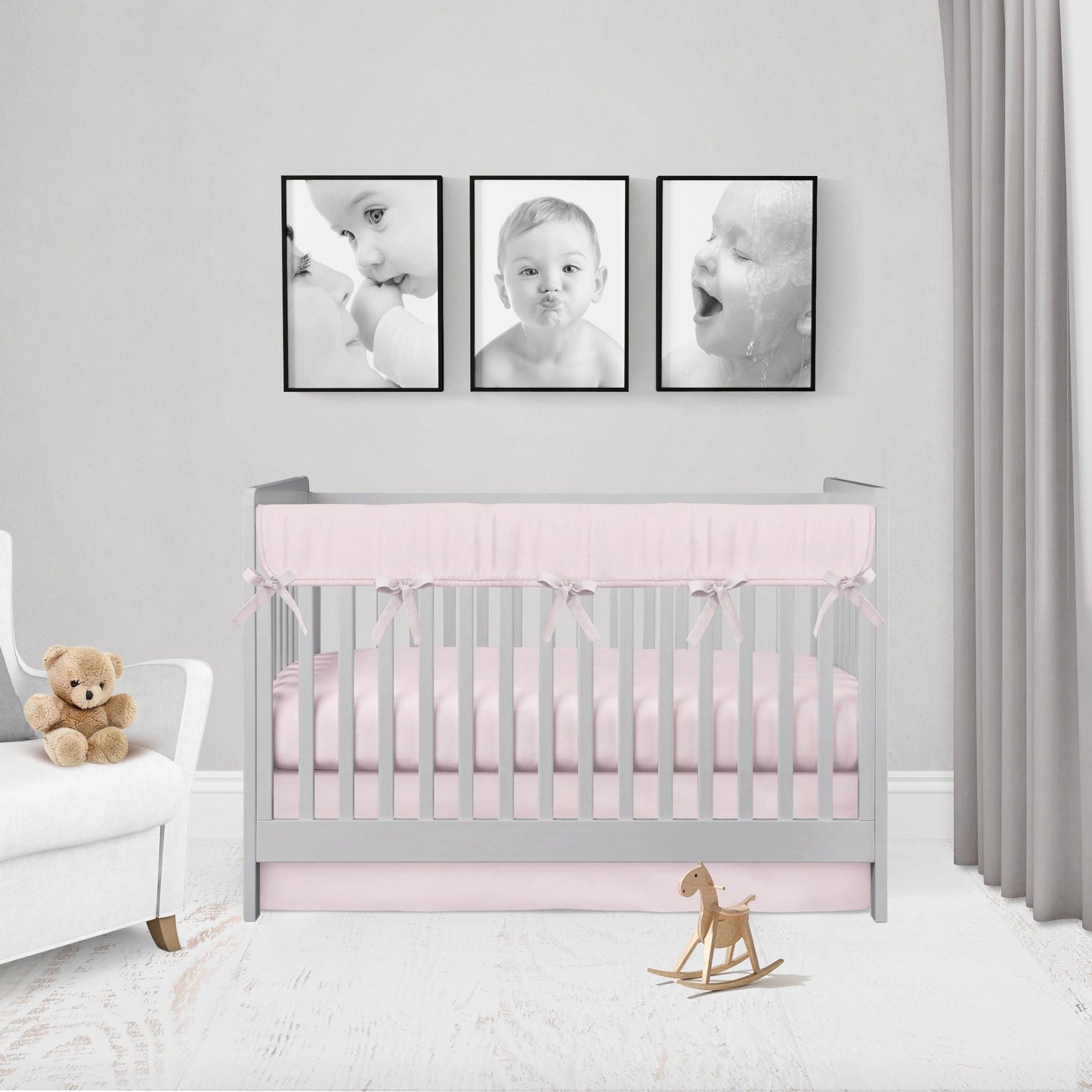 Light Pink Crib Bedding, 3 - Piece Set - The Creative Raccoon