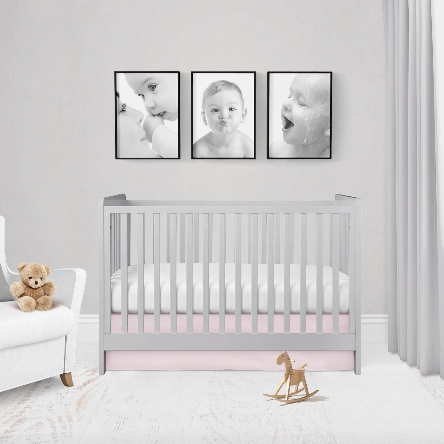 Light Pink Crib Bedding, 4 - Piece Set - The Creative Raccoon