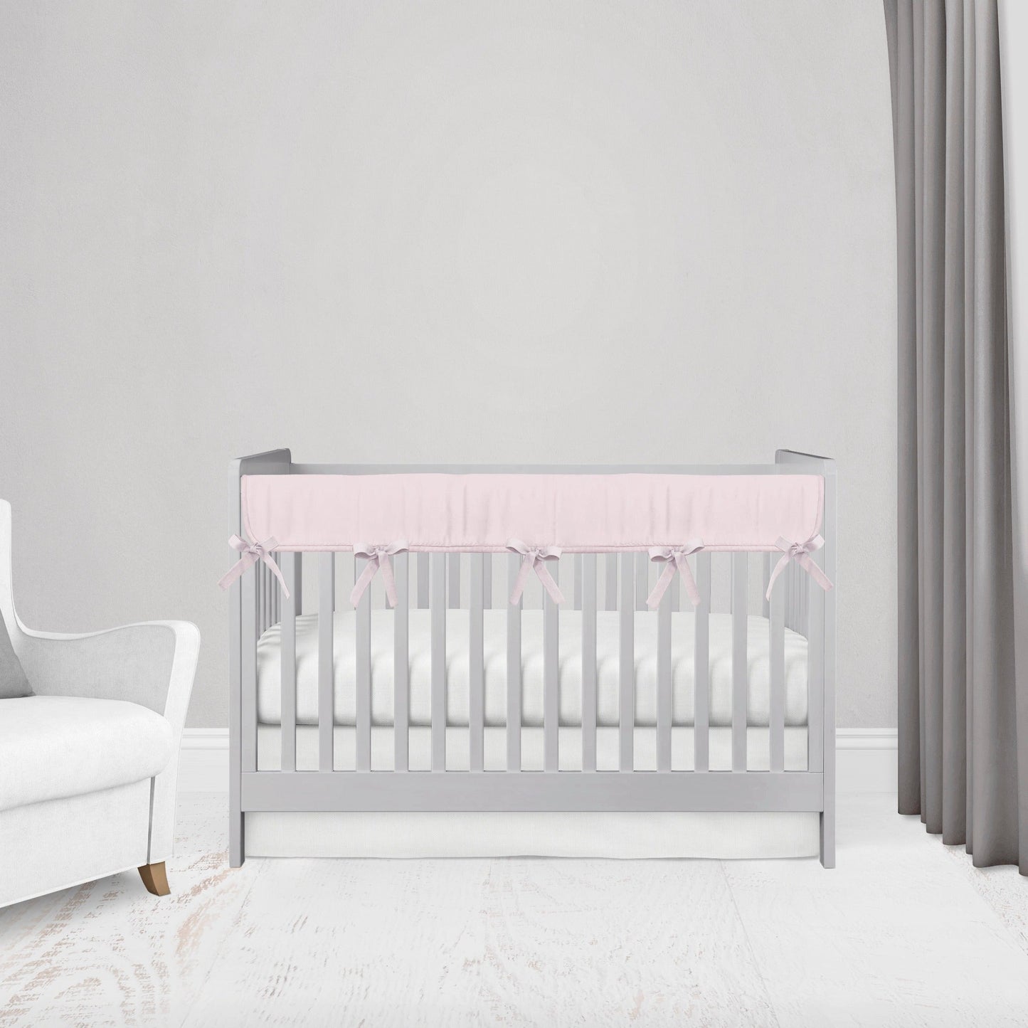 Light Pink Crib Rail Cover Set, Girl Nursery Bedding - The Creative Raccoon