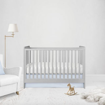 light blue crib skirt - flat option - The Creative Raccoon