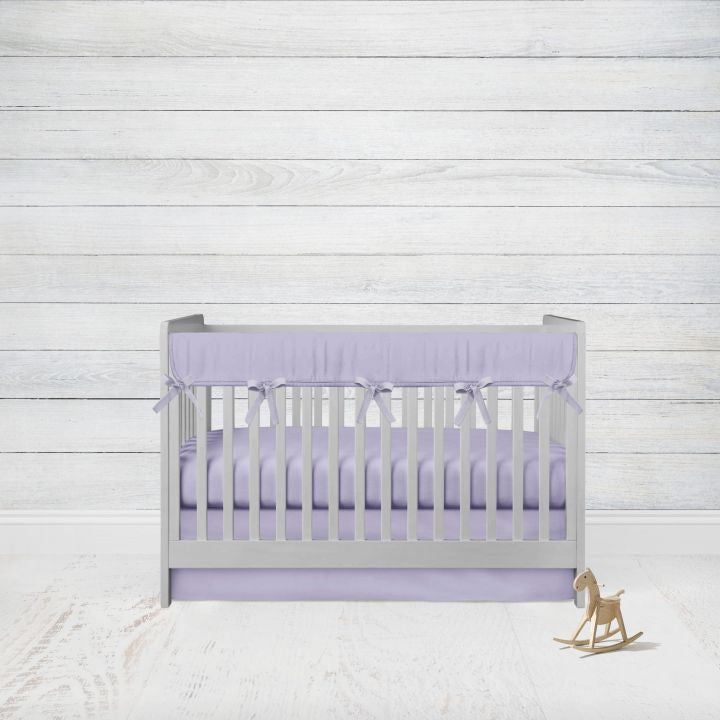 Lilac Crib Bedding Sets, Lilac Solid Cotton Bedding - The Creative Raccoon