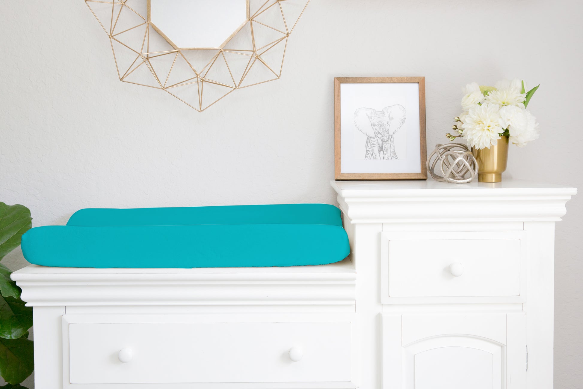 teal changing pad cover