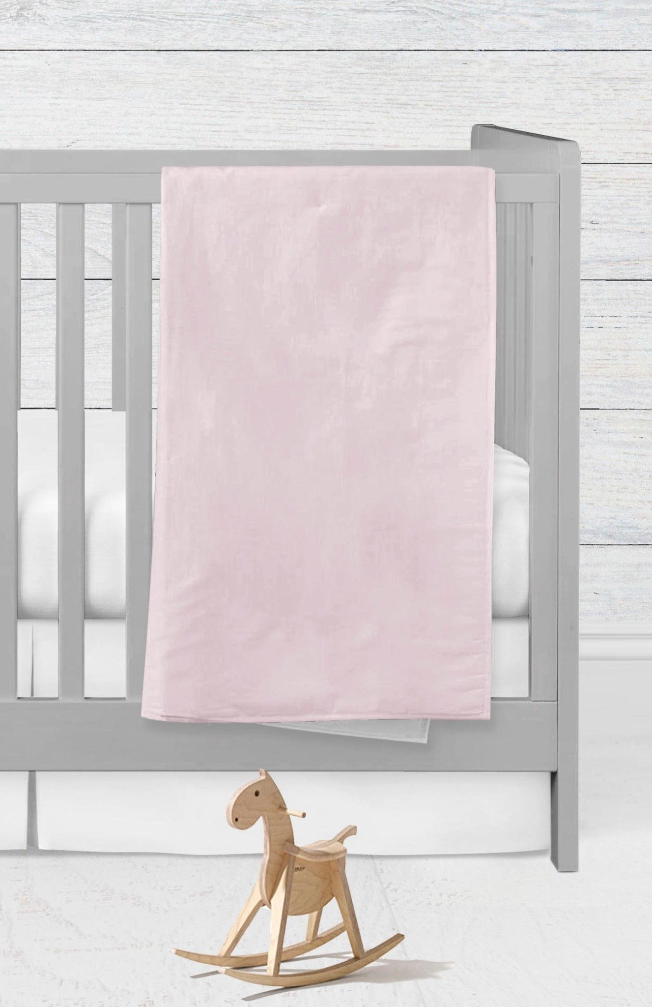 Mini Crib Bedding 3 - Piece Set, Pale Pink Nursery - The Creative Raccoon