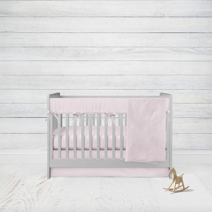 Mini Crib Bedding, 4 - Piece Set, Baby Girl Nursery - The Creative Raccoon