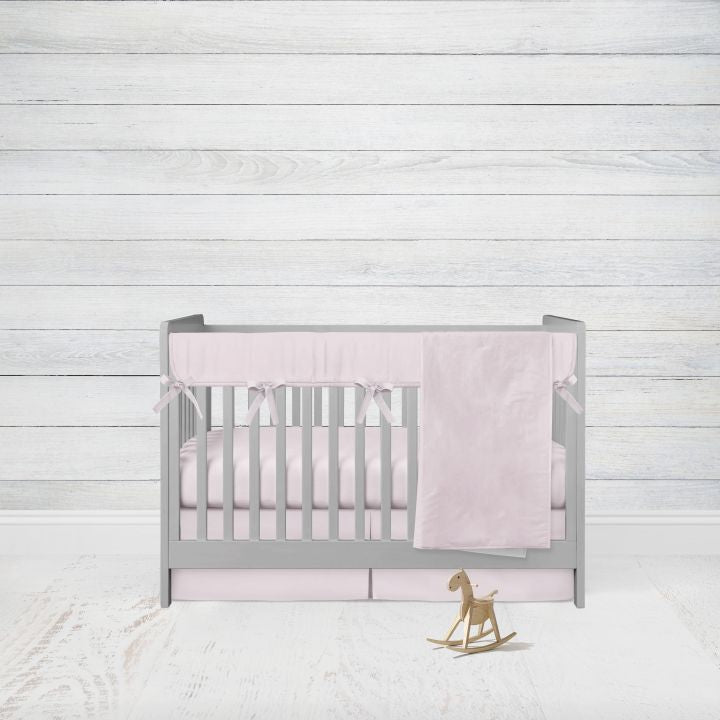 Mini Crib Bedding, 4 - Piece Set, Baby Girl Nursery - The Creative Raccoon