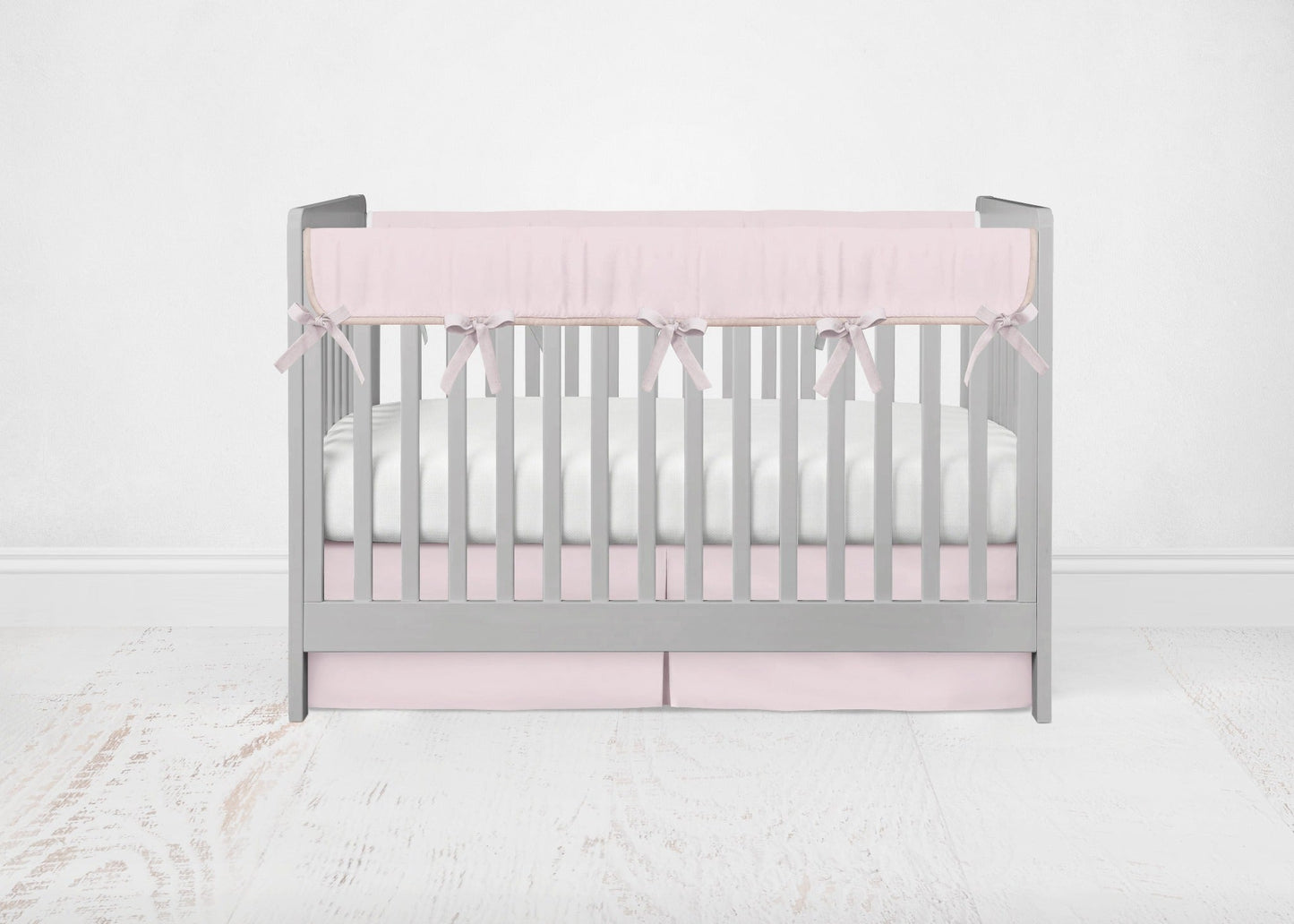 Mini Crib Bedding for Girls, Baby Pink Nursery - The Creative Raccoon