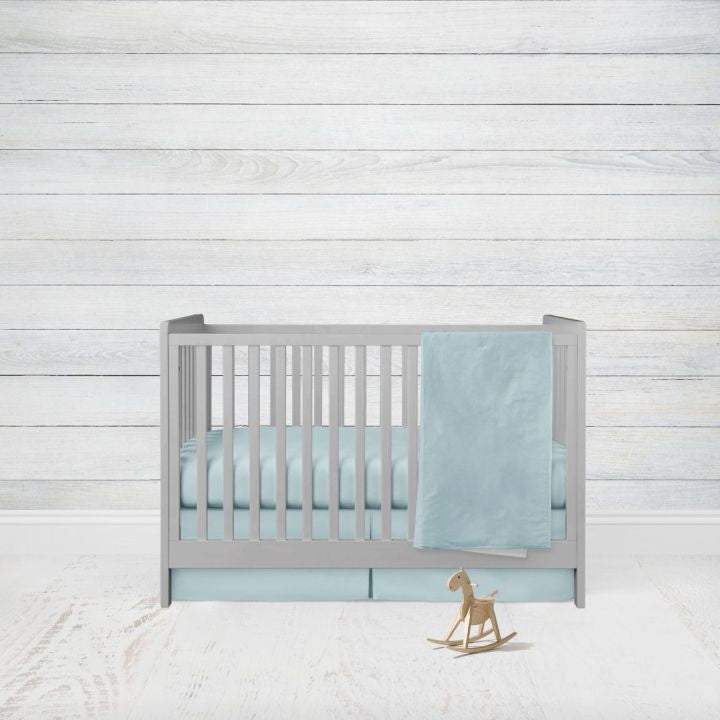 Mini Crib Bedding Sets, 3 - Piece, Mini Crib Baby Blanket, Aqua Nursery - The Creative Raccoon