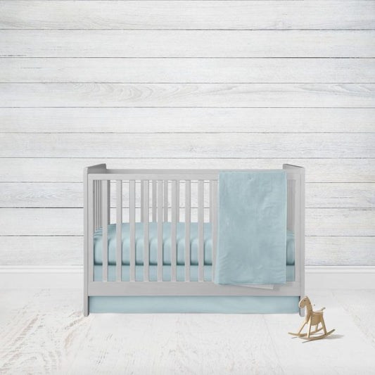 Mini Crib Bedding Sets, 3 - Piece, Mini Crib Baby Blanket, Aqua Nursery - The Creative Raccoon