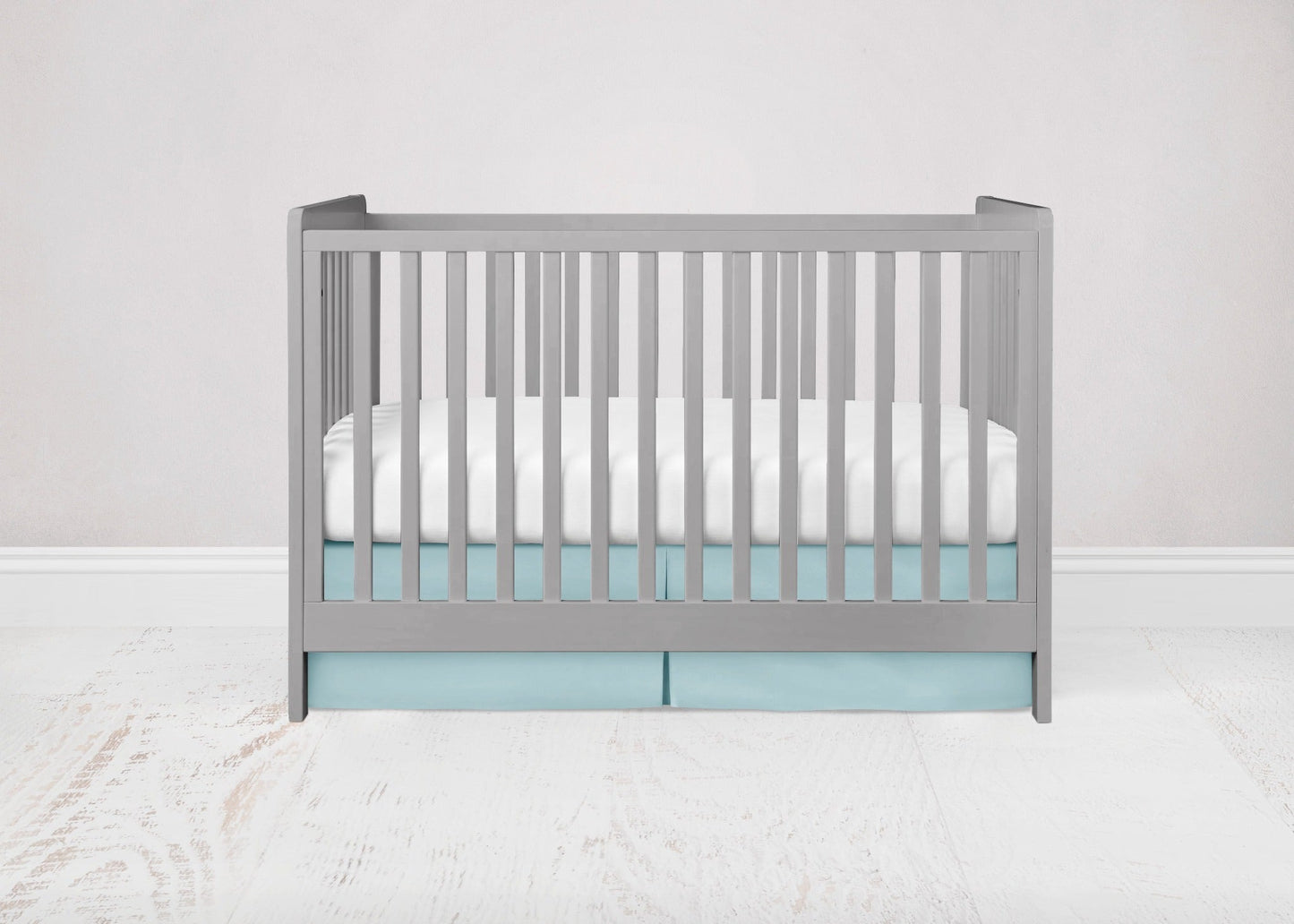 Mini Crib Bedding Sets, Crib Rail Cover for Teething, Aqua Nursery Boy - The Creative Raccoon
