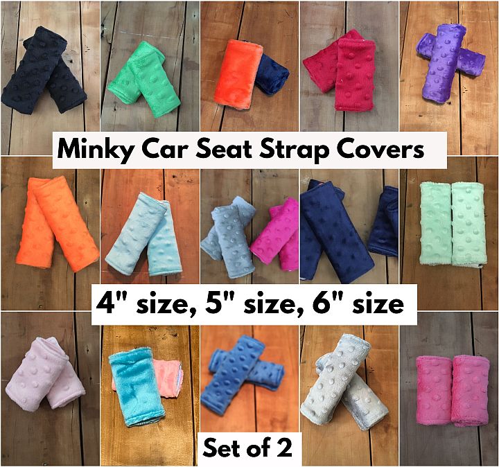 Minky Car Seat Strap Covers, Seat Belt Covers for Kids - The Creative Raccoon