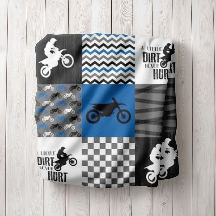 Motocross Baby Blanket, Dirt Bike Throw Blanket - The Creative Raccoon