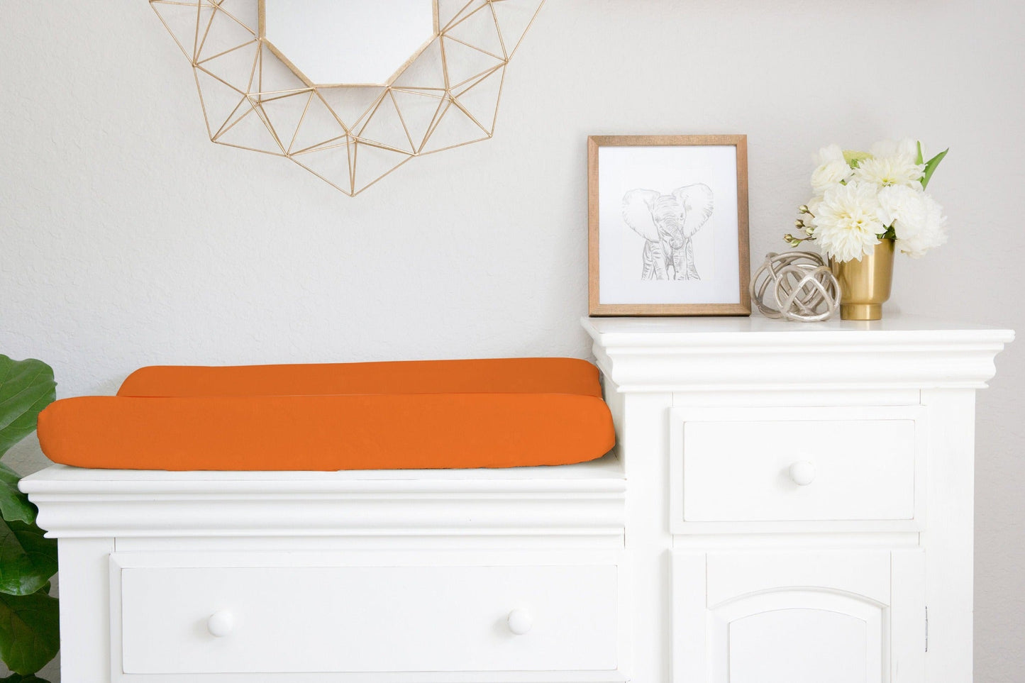 Orange Changing Pad Cover - The Creative Raccoon