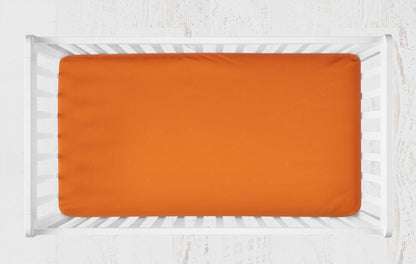 orange crib sheet